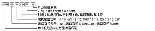 MP微型磁力泵的型号注释1